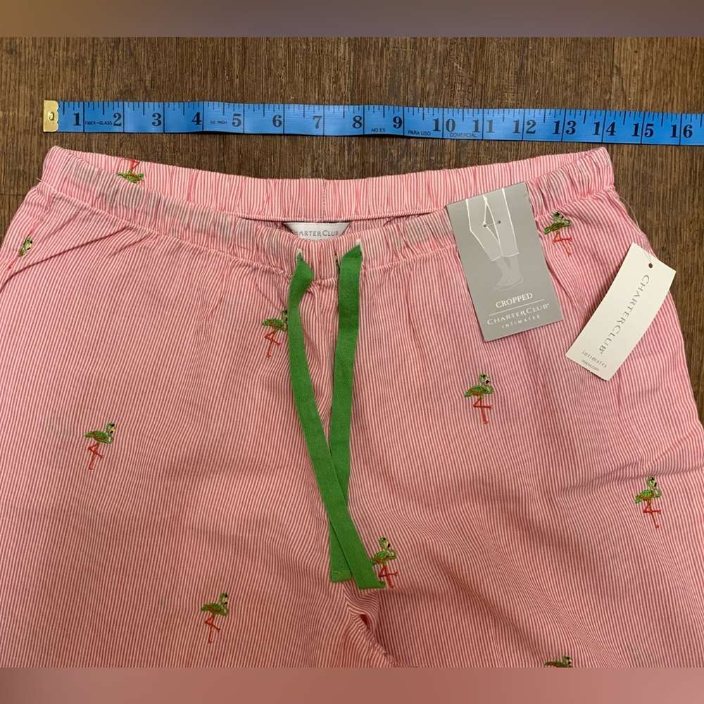 Charters Club Flamingo Cropped Pijama Pants Pink New with Tags - Picture 5 of 6